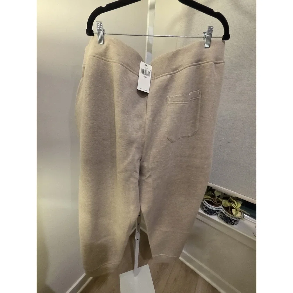 NWT Polo Ralph Lauren Men's Double Knit Tech Joggers 2XB Beige /Brown Pony